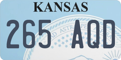 KS license plate 265AQD