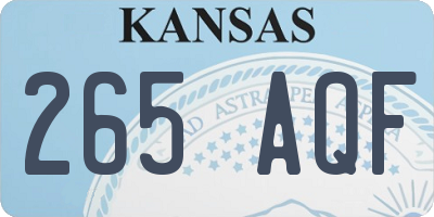 KS license plate 265AQF