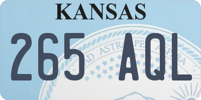 KS license plate 265AQL