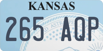 KS license plate 265AQP