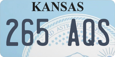 KS license plate 265AQS
