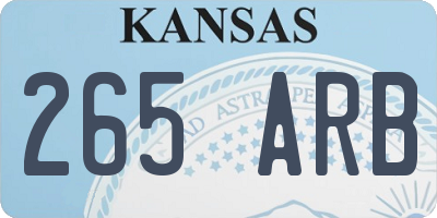 KS license plate 265ARB