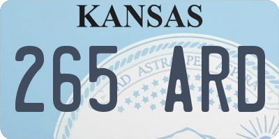 KS license plate 265ARD