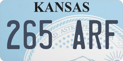 KS license plate 265ARF