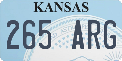 KS license plate 265ARG