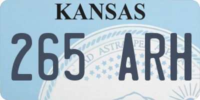 KS license plate 265ARH