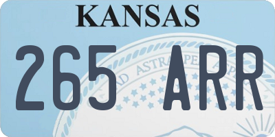 KS license plate 265ARR