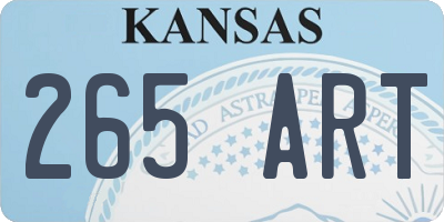 KS license plate 265ART