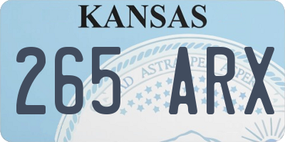 KS license plate 265ARX