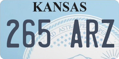 KS license plate 265ARZ