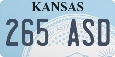 KS license plate 265ASD