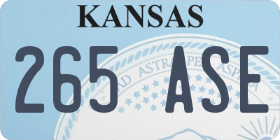 KS license plate 265ASE