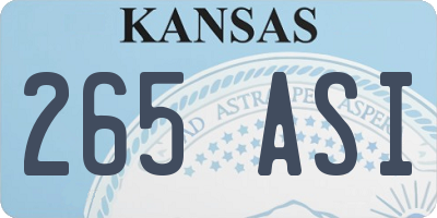 KS license plate 265ASI