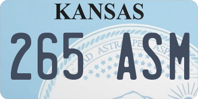 KS license plate 265ASM