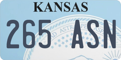 KS license plate 265ASN