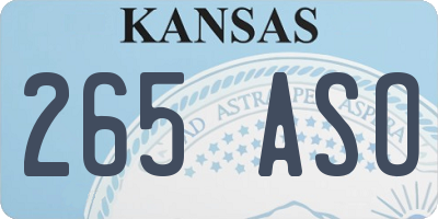 KS license plate 265ASO