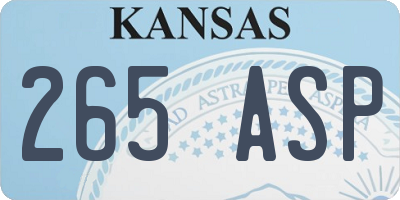 KS license plate 265ASP