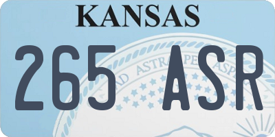 KS license plate 265ASR