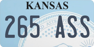 KS license plate 265ASS