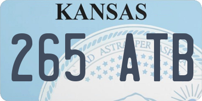 KS license plate 265ATB