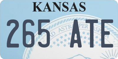 KS license plate 265ATE