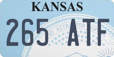 KS license plate 265ATF