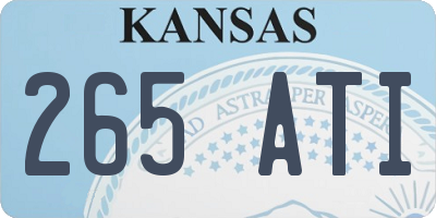KS license plate 265ATI