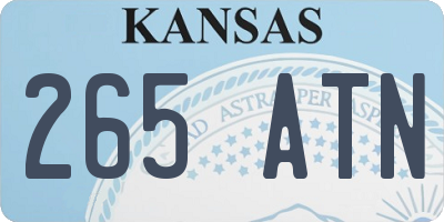 KS license plate 265ATN