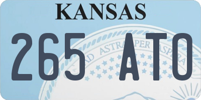 KS license plate 265ATO