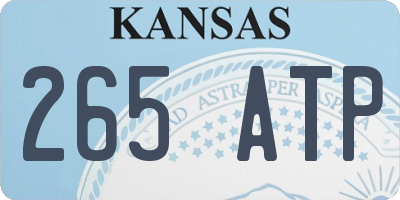 KS license plate 265ATP