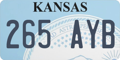 KS license plate 265AYB
