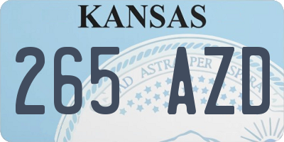 KS license plate 265AZD
