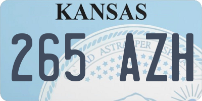 KS license plate 265AZH