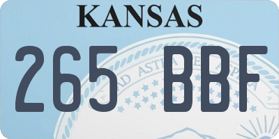 KS license plate 265BBF