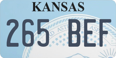 KS license plate 265BEF