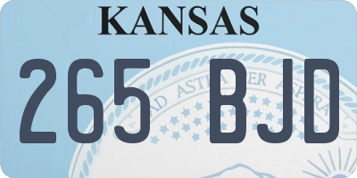 KS license plate 265BJD