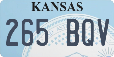 KS license plate 265BQV