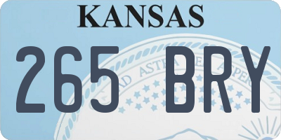 KS license plate 265BRY