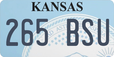 KS license plate 265BSU