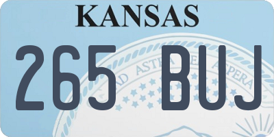 KS license plate 265BUJ