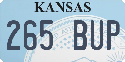 KS license plate 265BUP