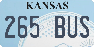 KS license plate 265BUS