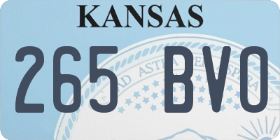 KS license plate 265BVO