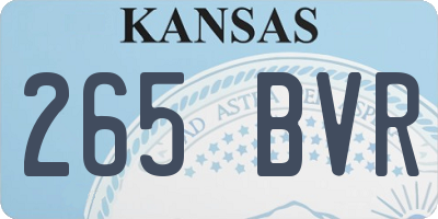 KS license plate 265BVR