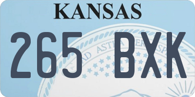 KS license plate 265BXK
