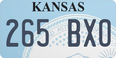 KS license plate 265BXO