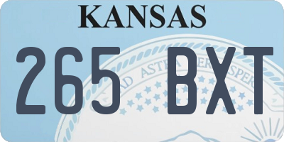 KS license plate 265BXT