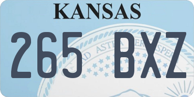 KS license plate 265BXZ