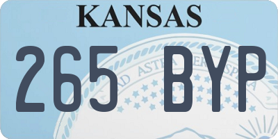 KS license plate 265BYP