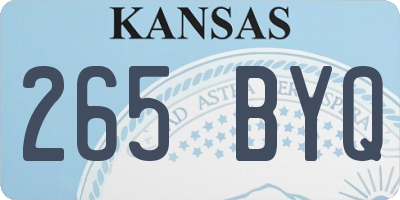 KS license plate 265BYQ